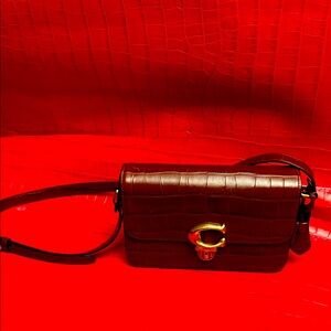 Elegant Brown Leather Crossbody Bag